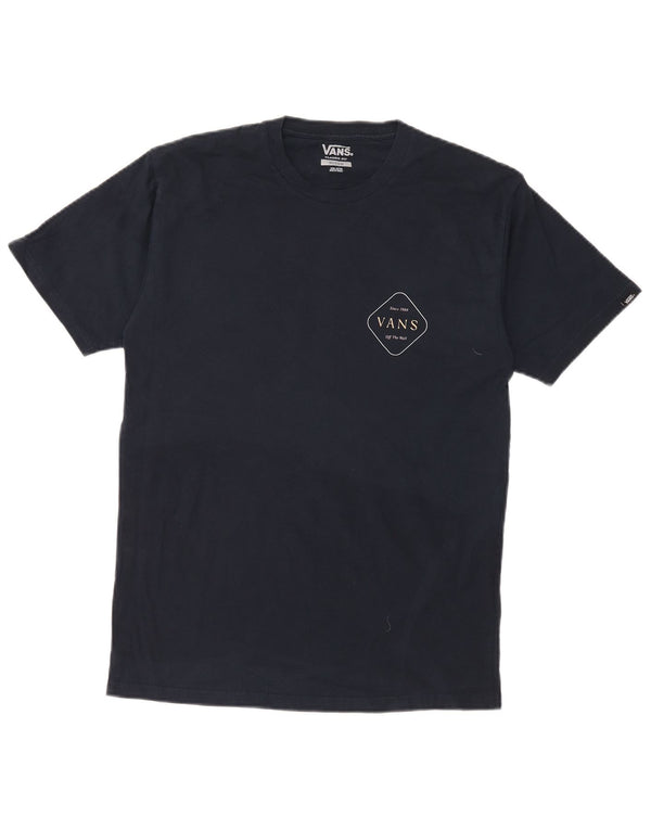 Vans Mens Classic Fit Graphic T-Shirt Top Medium Navy Blue Cotton