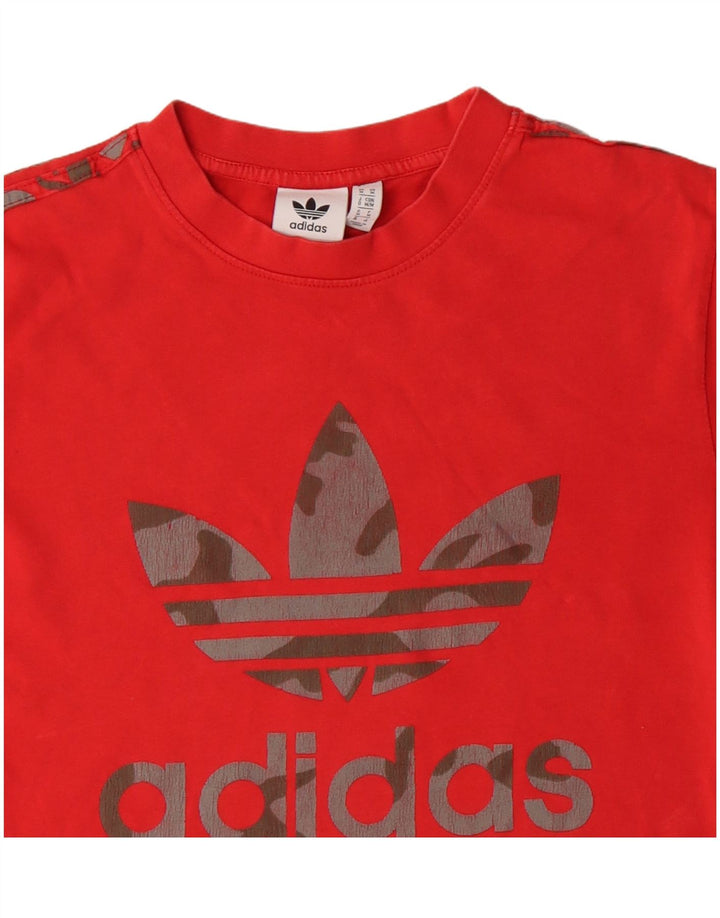 Adidas Herre grafisk T-shirt Top Medium Rød Bomuld