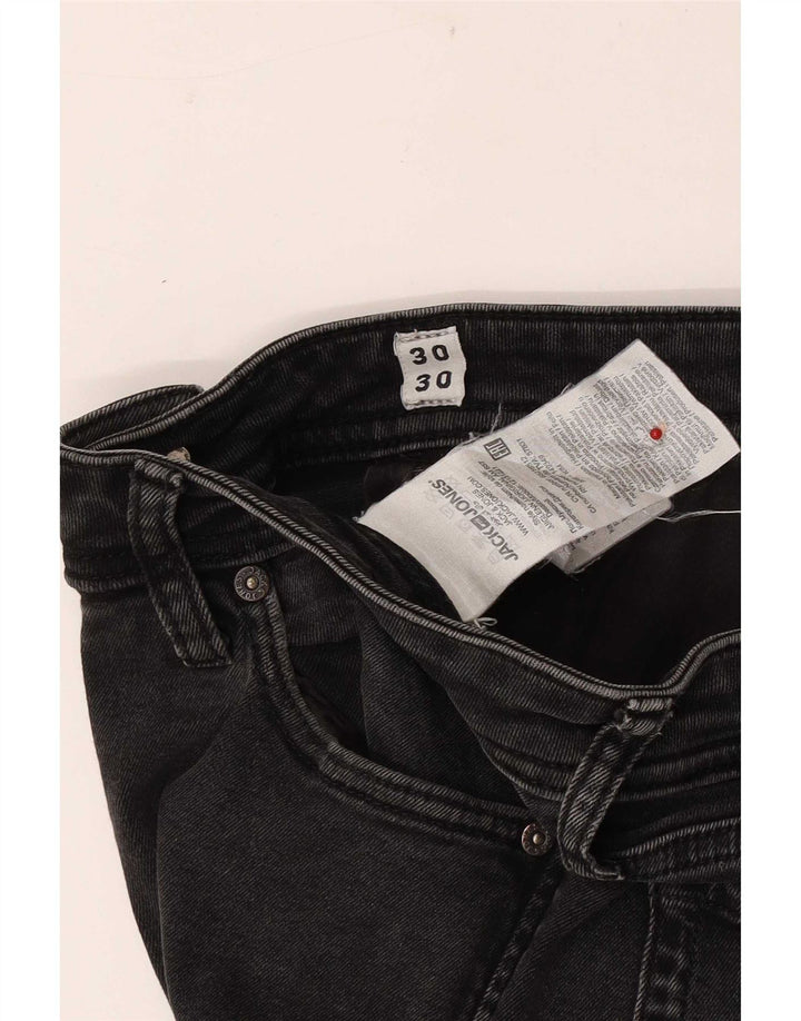 Jack & Jones Herre GLENN Distressed Slim Jeans W30 L30 Sort Bomuld