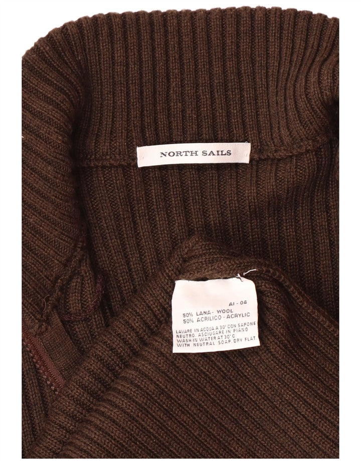 North Sails Herre Grafisk Cardigan Sweater Lille Brun Uld