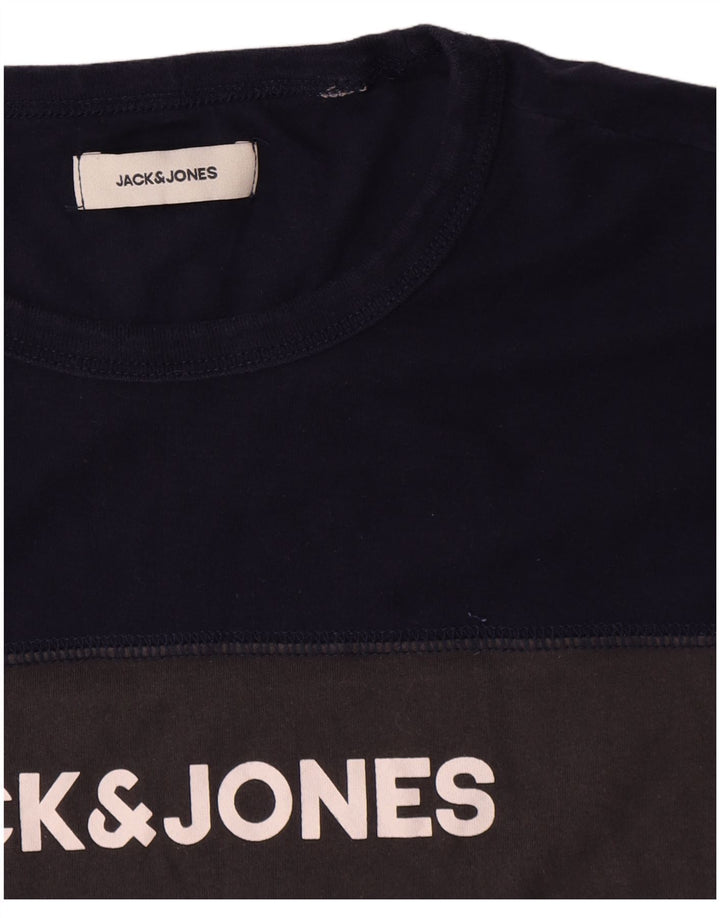Jack & Jones Herre grafisk T-shirt Top Medium Grey Colourblock