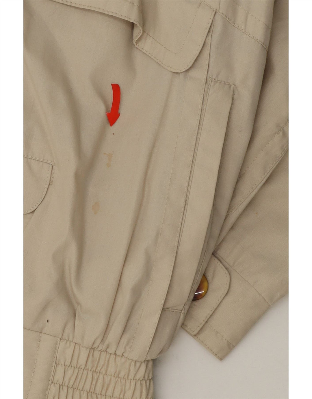 VINTAGE Mens Military Jacket UK 42 XL Beige Polyester Vintage Vintage and Second-Hand Vintage from Messina Hembry 