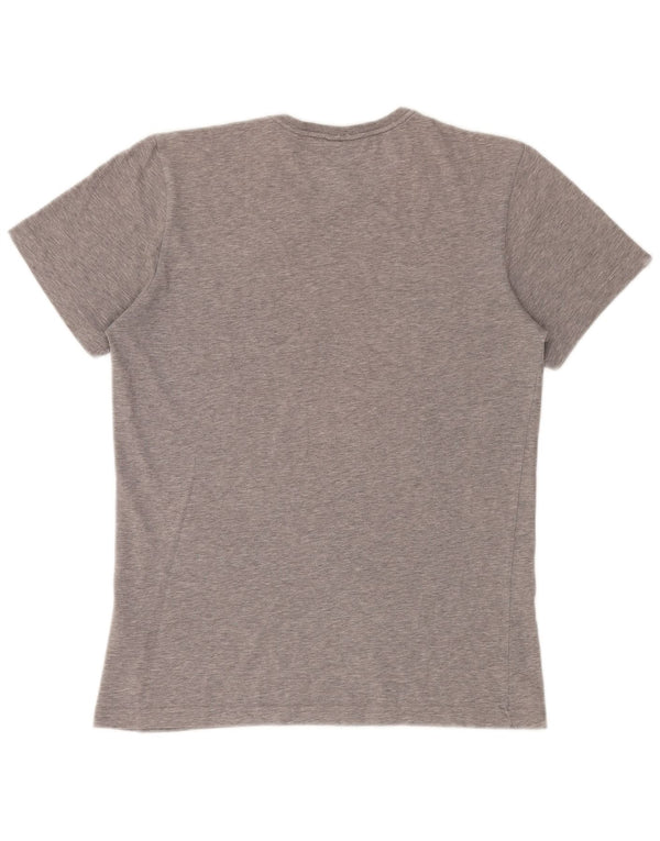 ADIDAS grafisk t-shirt til mænd, mellemgrå flækket bomuld