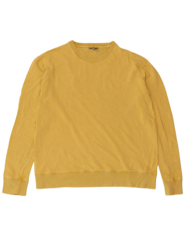 COS Herre Sweatshirt Jumper Medium Gul Bomuld