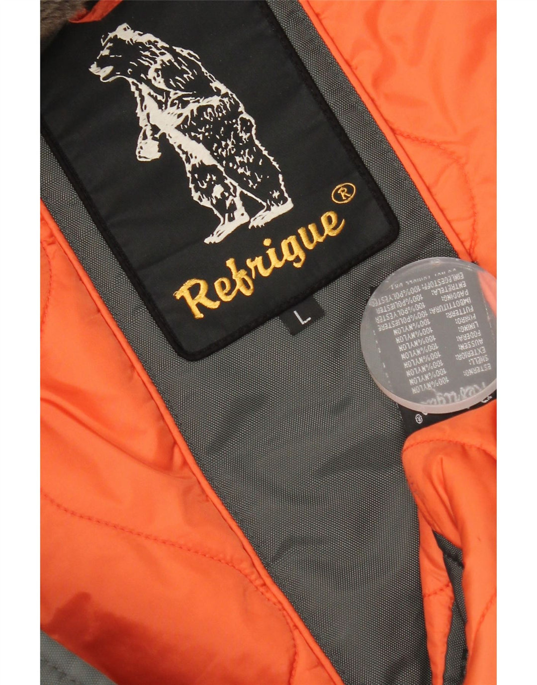 Refrigue Herre Hooded Parka Jacket UK 40 Large Grå Nylon