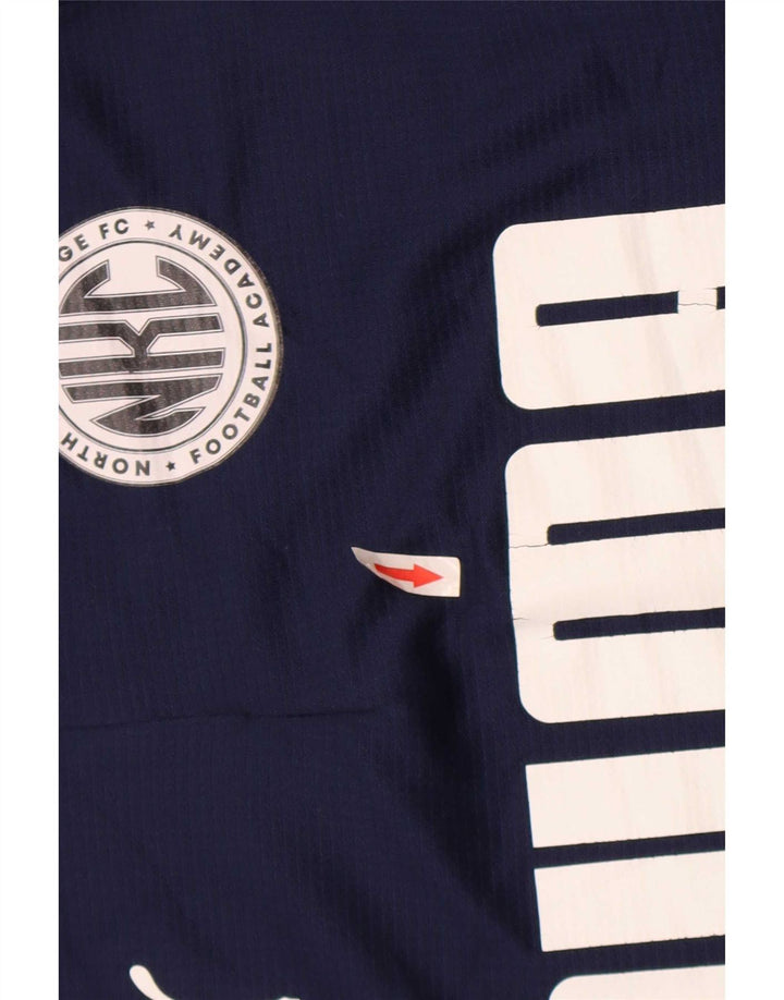 Puma Herre Grafisk Pullover Træningsdragt Top Small Navy Blue Colourblock