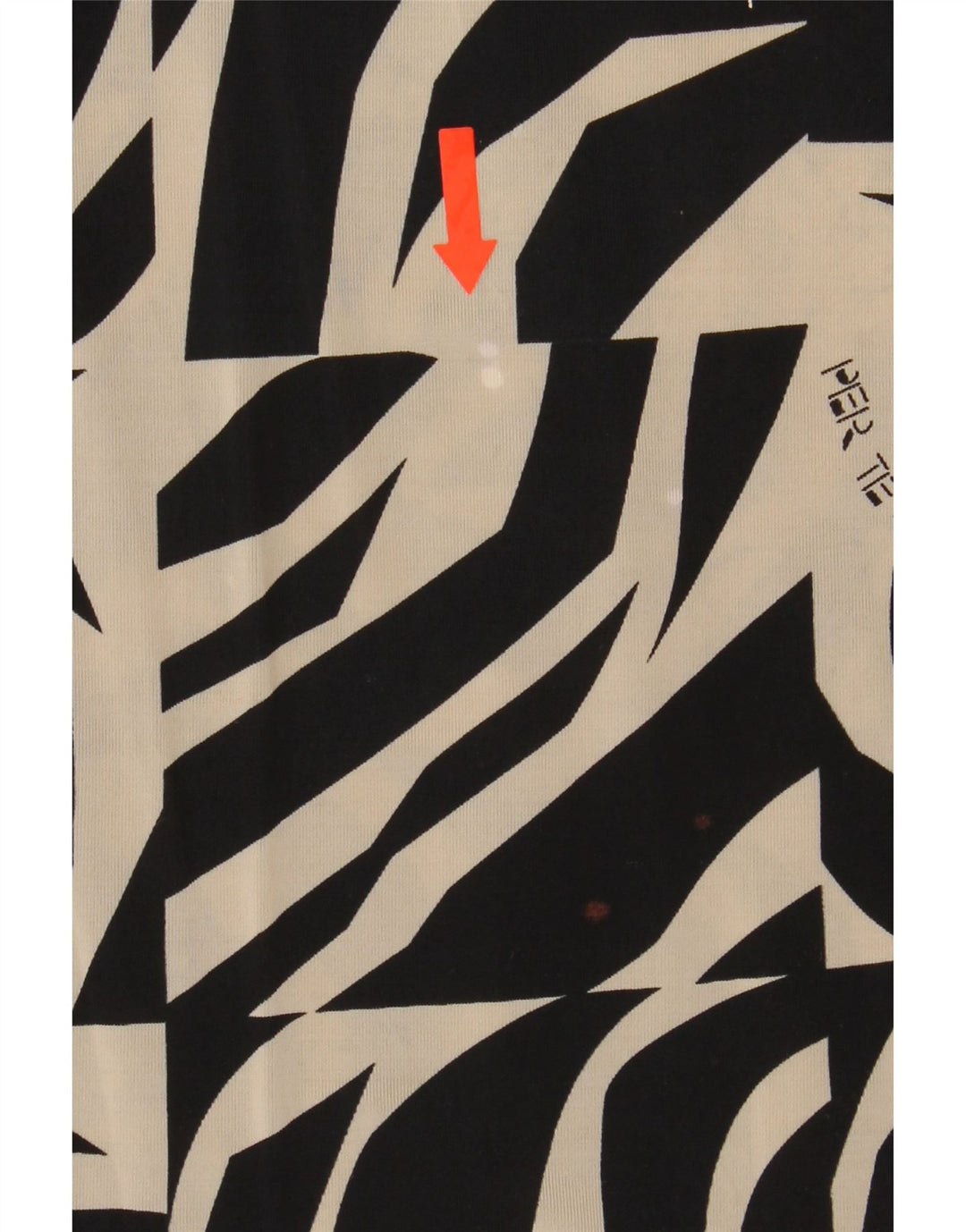 PERTE BY KRIZIA Womens Graphic Top 3/4 Sleeve UK 14 Medium Beige Vintage Perte by Krizia and Second-Hand Perte by Krizia from Messina Hembry 