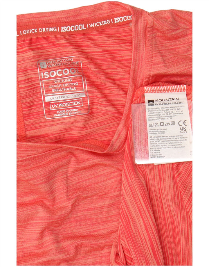 Mountain Warehouse Dame IsoCool T-Shirt Top UK 14 Stor Orange Stribet