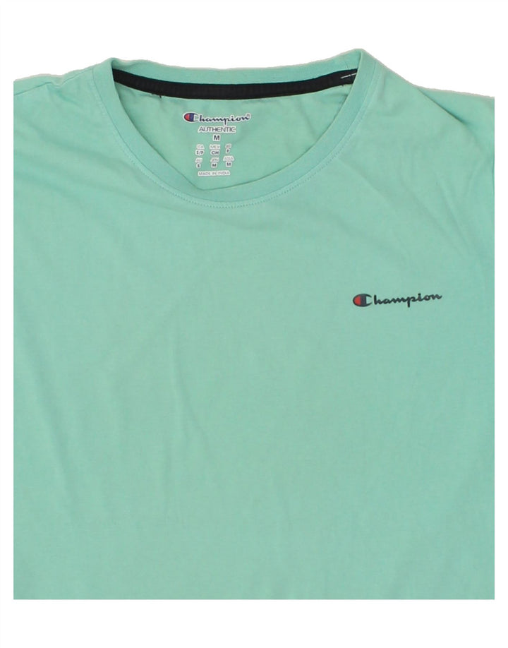 CHAMPION Womens T-Shirt Top UK 14 Medium Turquoise Cotton Vintage Champion and Second-Hand Champion from Messina Hembry 