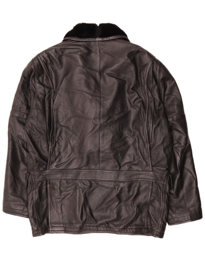 Vintage herre læderjakke IT 52 XL sort læder