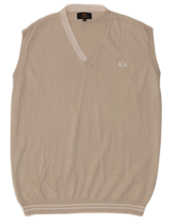 La Martina Boys Vest Tank Top 15-16 Years Beige Cotton