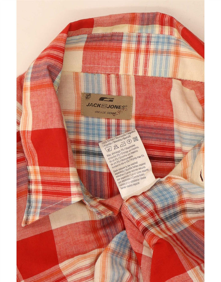 Jack & Jones herreskjorte XL rød ternet bomuld