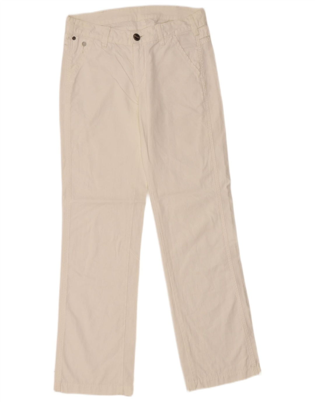 WRANGLER Dame Sam Straight Chino Bukser W27 L30 Hvid Bomuld