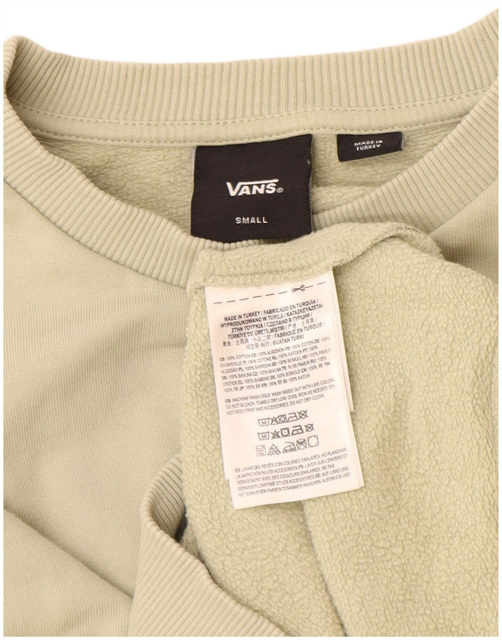 VANS Dame Sweatshirt Jumper UK 10 Small Beige Bomuld
