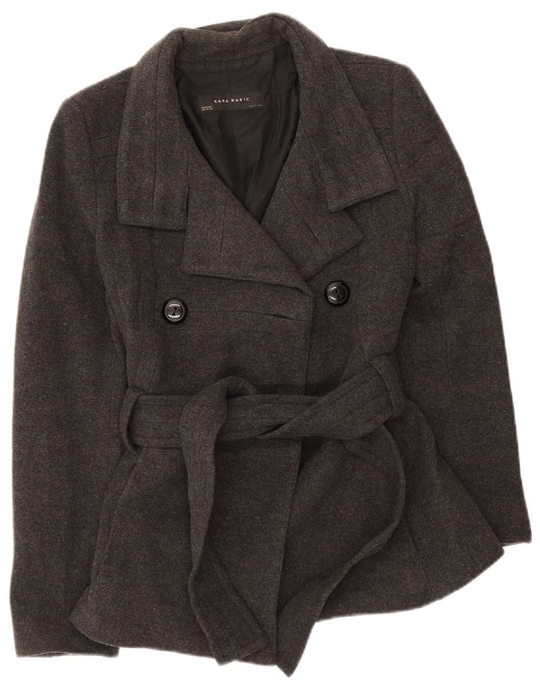 Zara Womens Pea Coat UK 6 XS Sort Uld