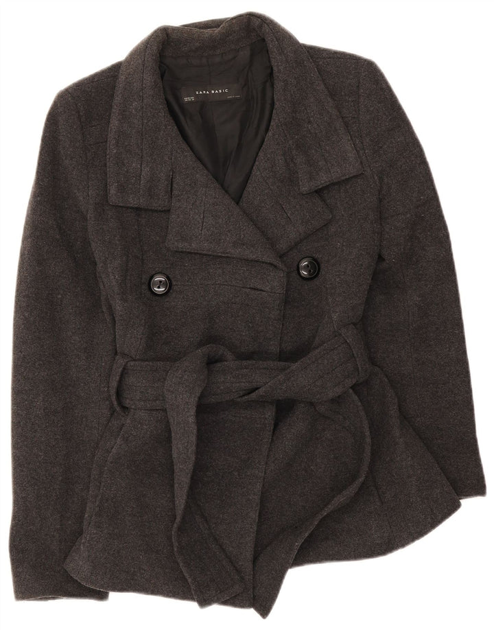 Zara Womens Pea Coat UK 6 XS Sort Uld