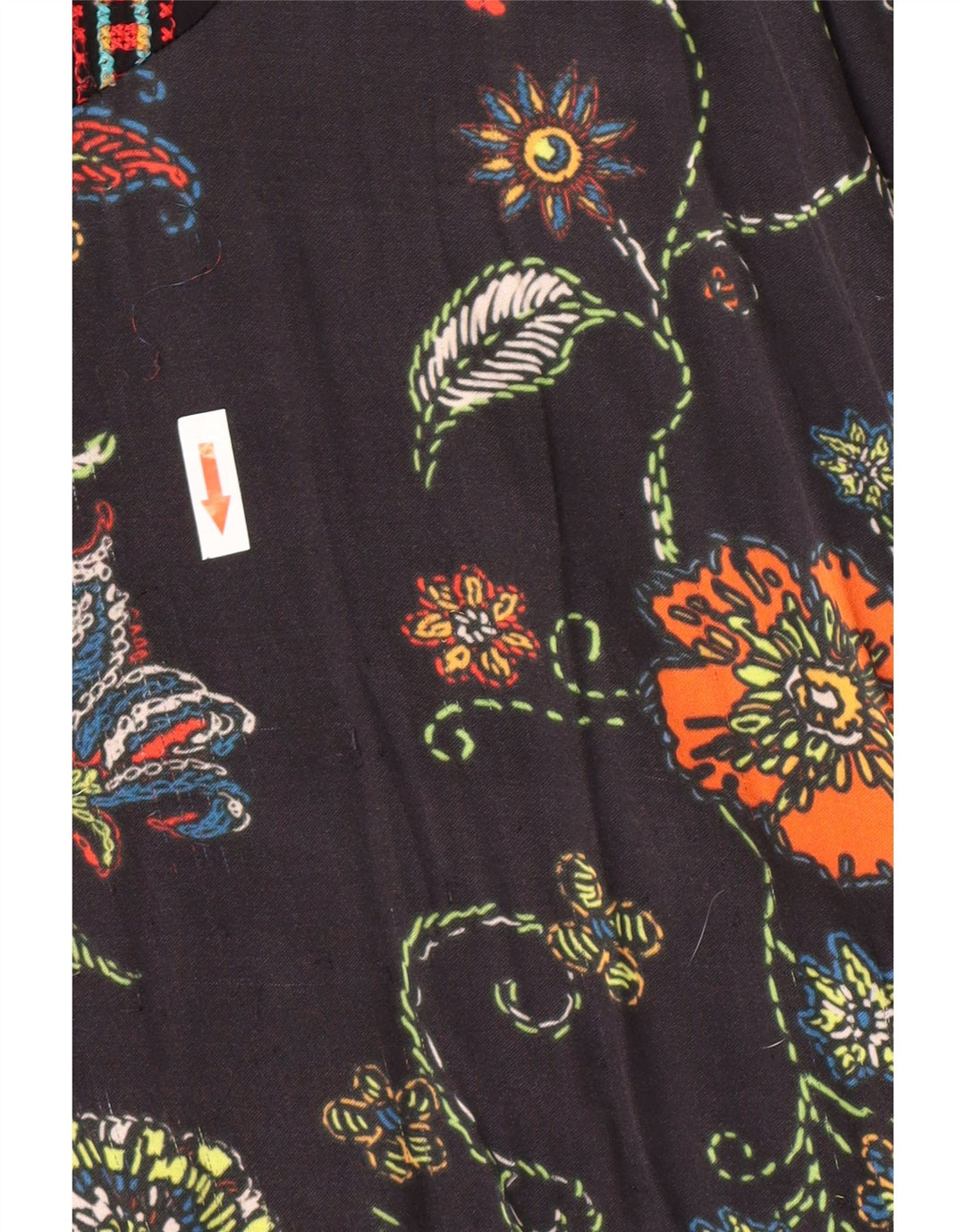Desigual Dame Tunika Top UK 12 Medium Black Floral