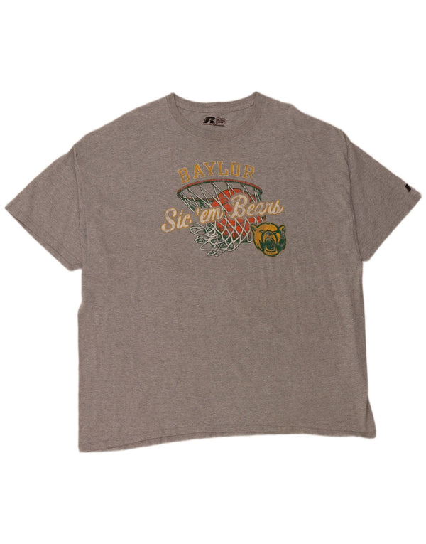 Russell Athletic Herre Baylor Bears Grafisk T-Shirt Top 3XL Grå Bomuld