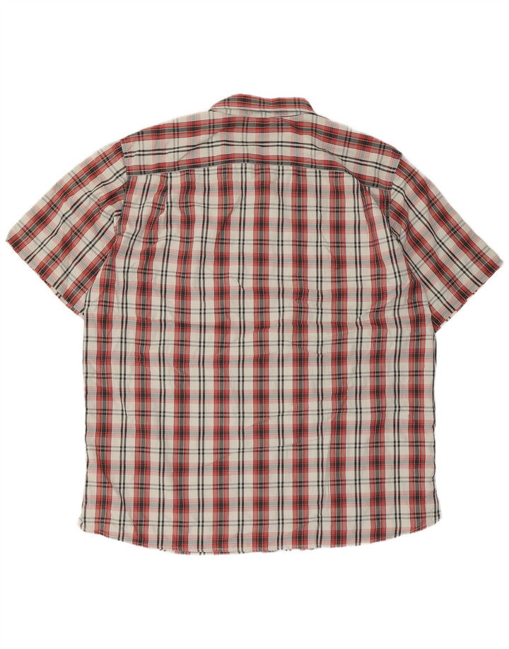 Eddie Bauer Herre kortærmet skjorte XL rød ternet polyester