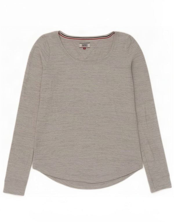 Tommy Hilfiger Dame Top Langærmet UK 12 Medium Grå Flecked
