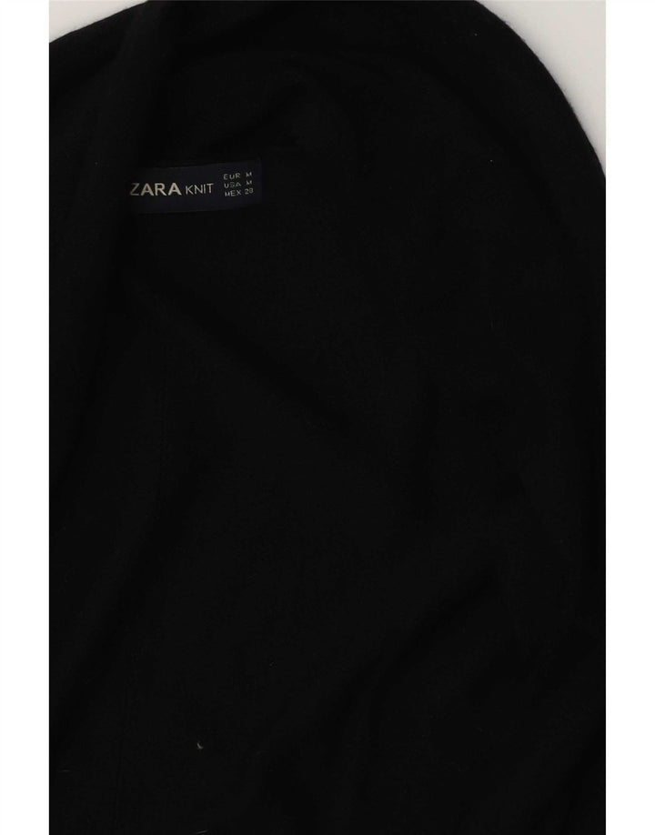 Zara Womens Open Cardigan Sweater UK 12 Medium Black