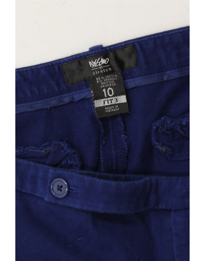 MOSSIMO Womens Slim Cropped Trousers US 10 Large W32 L25 Blue Cotton Vintage Mossimo and Second-Hand Mossimo from Messina Hembry 