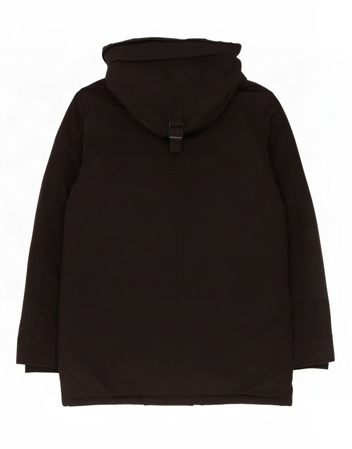 Zara Herre Hooded Polstret Frakke UK 38 Medium Black Polyester