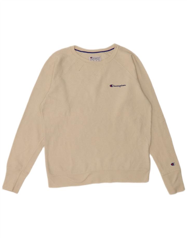 CHAMPION Sweatshirt til mænd Large Off White Polyester