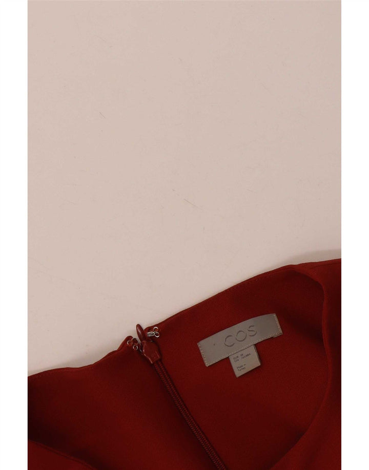 Cos Dame 3/4 ærmet Skift Kjole EU 38 Medium Rød