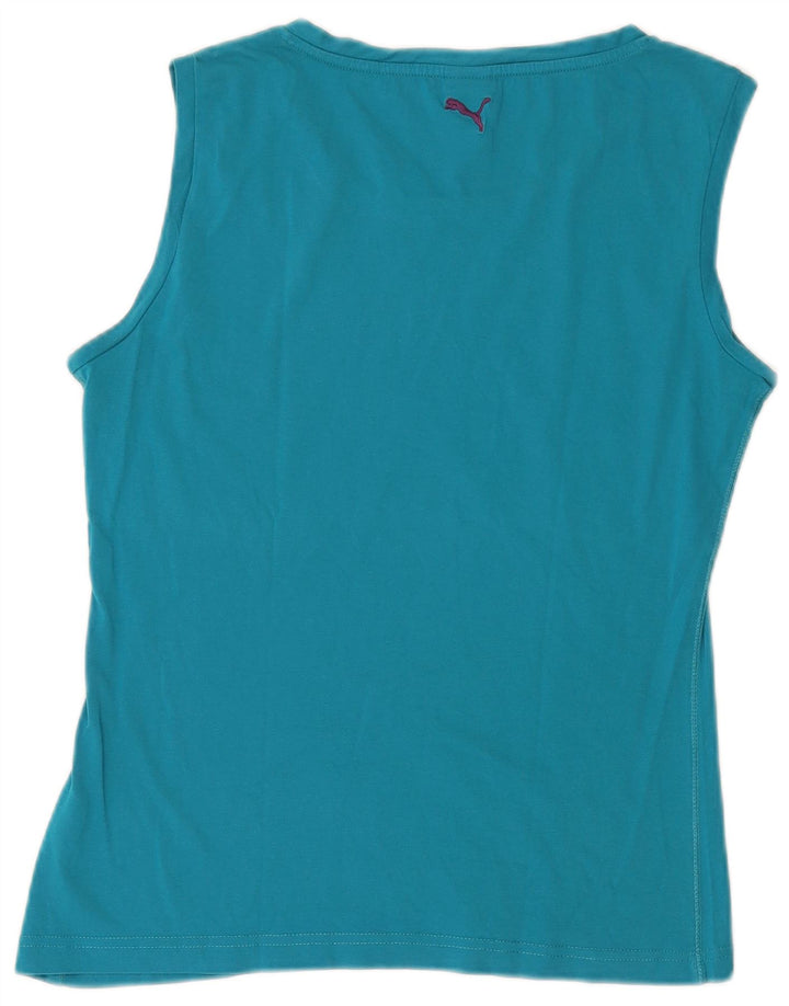 PUMA Womens Graphic Vest Top UK 14 Medium Blue