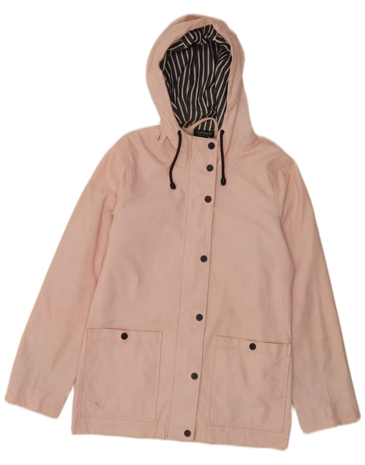 Topshop Dame Hætte Regular Fit Regnjakke UK 8 Small Pink Polyester