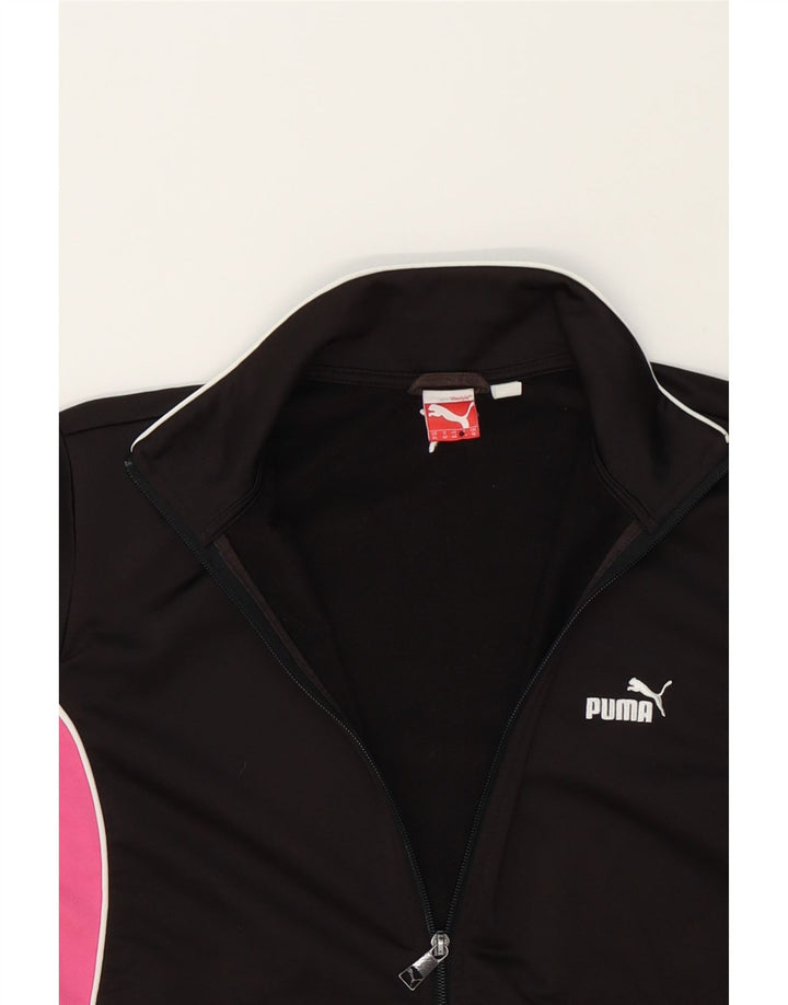 PUMA Womens Tracksuit Top Jacket UK 16 Large Black Colourblock Polyester Vintage Puma and Second-Hand Puma from Messina Hembry 