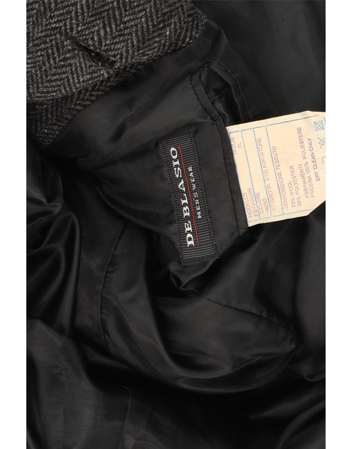 Deblasio Herre Double Breasted Coat UK 42 XL Grå sildebensuld