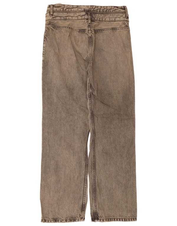 Zara Dame Jeans med brede ben EU 36 XS W26 L29 Grå Bomuld