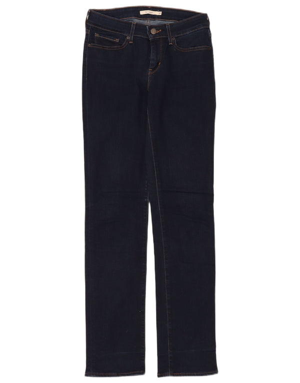 LEVI'S Dame 714 Straight Jeans W27 L32 Marineblå Bomuld