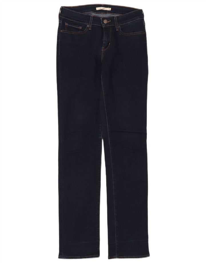 LEVI'S Dame 714 Straight Jeans W27 L32 Marineblå Bomuld