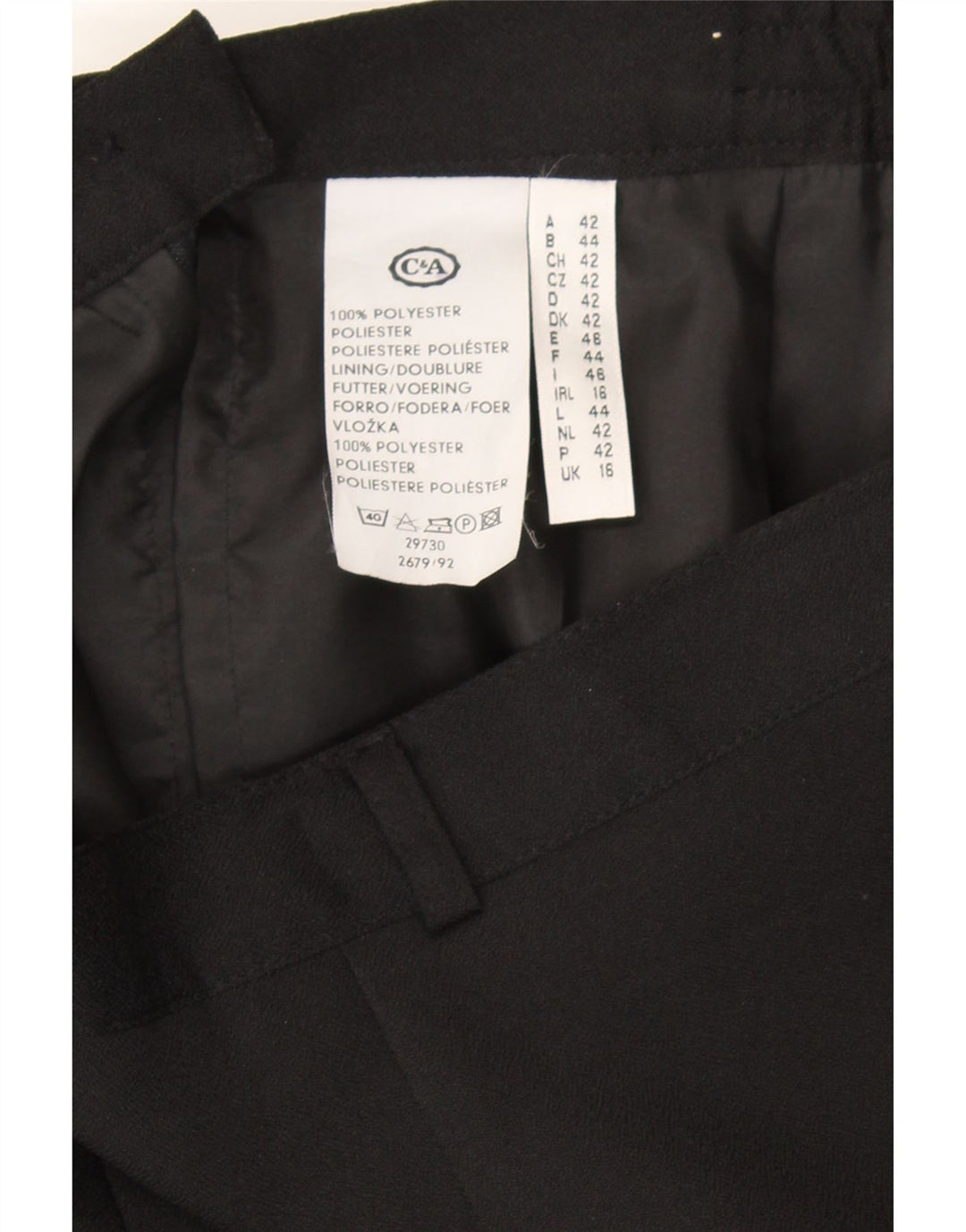 C & A Womens Pencil Skirt UK 16 Large W32 Black Polyester Vintage C & A and Second-Hand C & A from Messina Hembry 