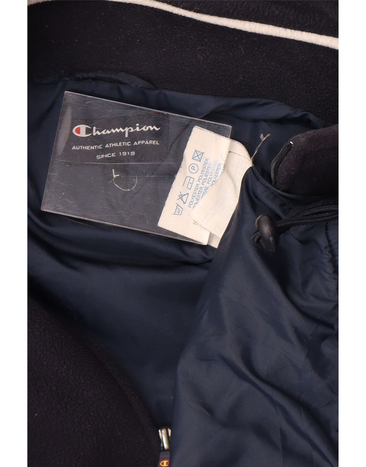 Champion Herre Fleecejakke UK 40 Large Navy Blue Polyester