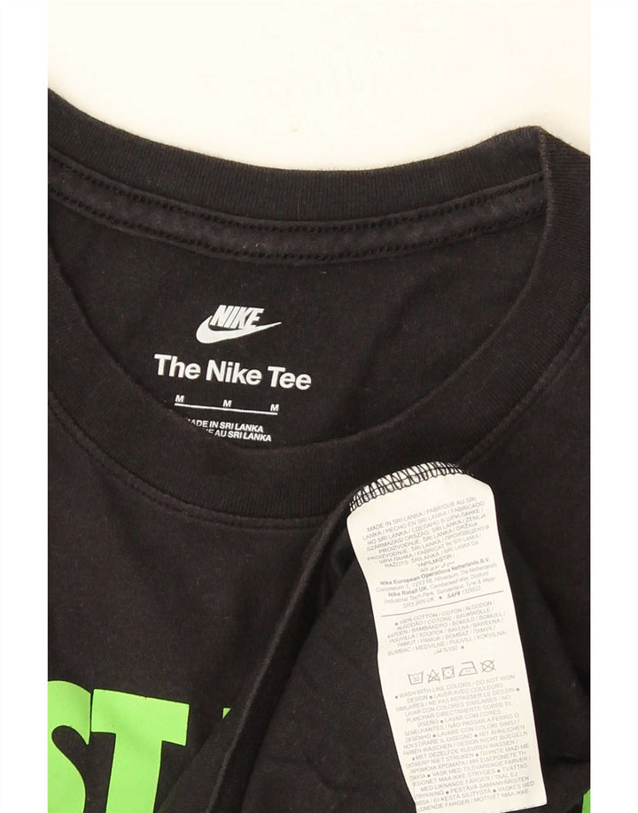 Nike Herre grafisk T-shirt Top Medium Sort Bomuld