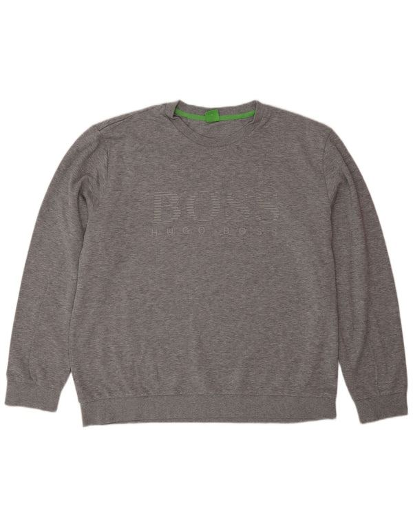 Hugo Boss Herre Grafisk Sweatshirt Jumper XL Grå Bomuld