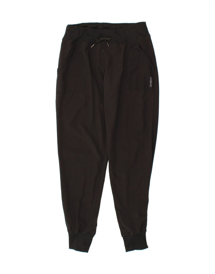 REEBOK Womens Tracksuit Trousers Joggers UK 10 Small  Black Polyester Vintage Reebok and Second-Hand Reebok from Messina Hembry 