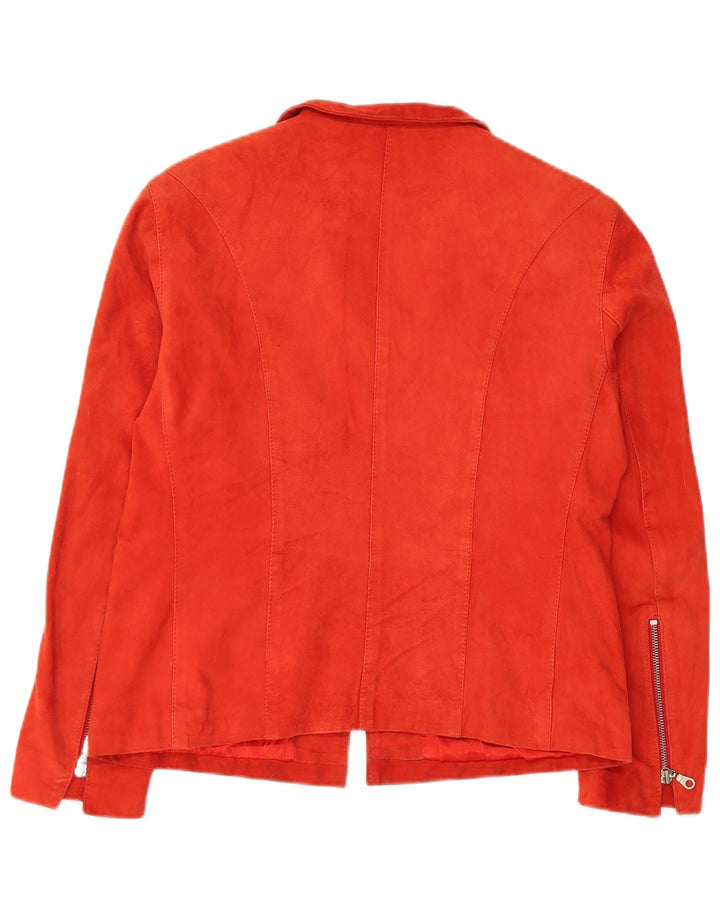 Vintage dame ruskindsjakke UK 14 Medium Orange Læder