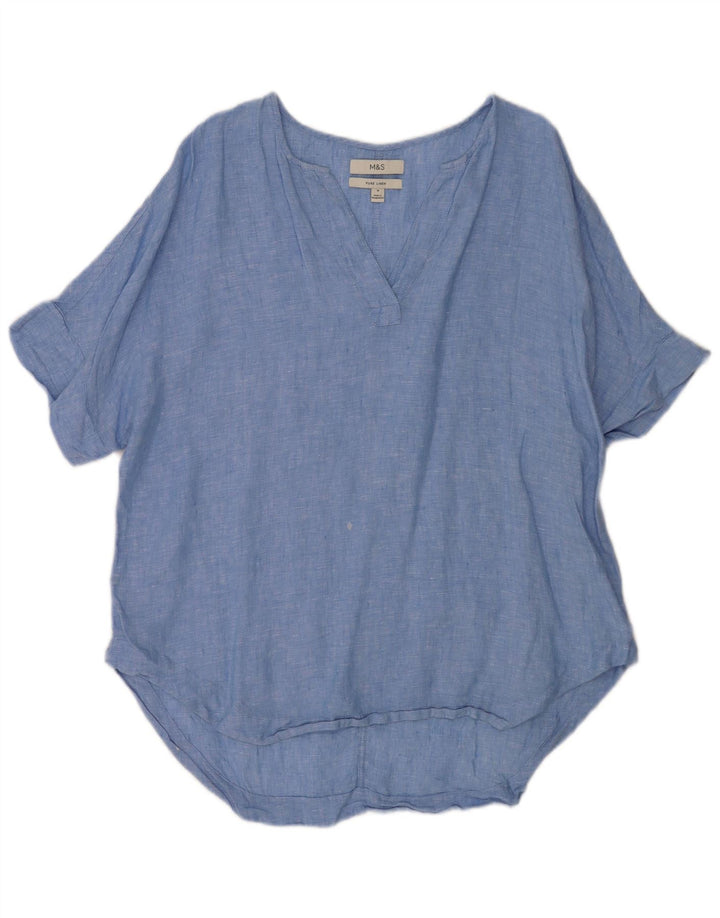 Marks & Spencer Dame Longline Pullover Shirt UK 16 Large Blue