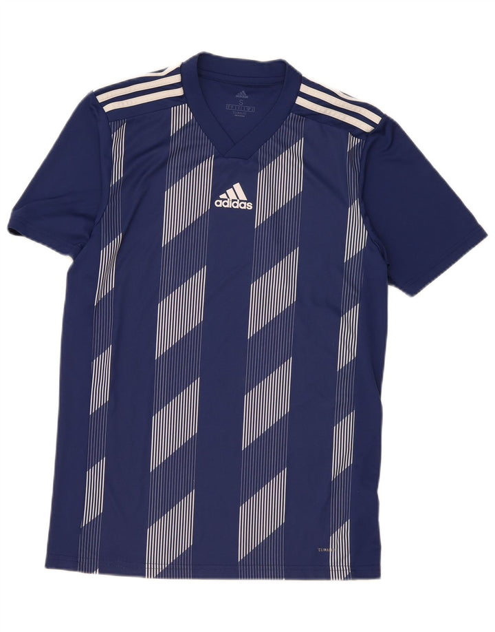 Adidas Herre Climalite Grafisk T-Shirt Top Lille Marineblå Geometrisk