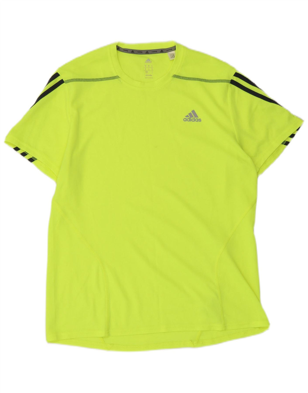 Adidas Herre Climalite T-Shirt Top Medium Gul Polyester