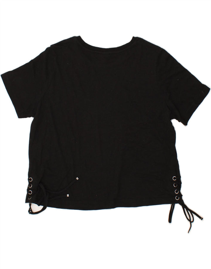 MOSSIMO Womens Crop T-Shirt Top UK 20 2XL Black Cotton Vintage Mossimo and Second-Hand Mossimo from Messina Hembry 