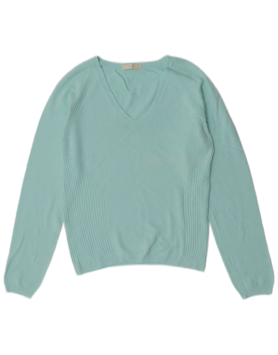 Marks & Spencer Dame Crop V-hals sweater UK 14 Medium Turkis