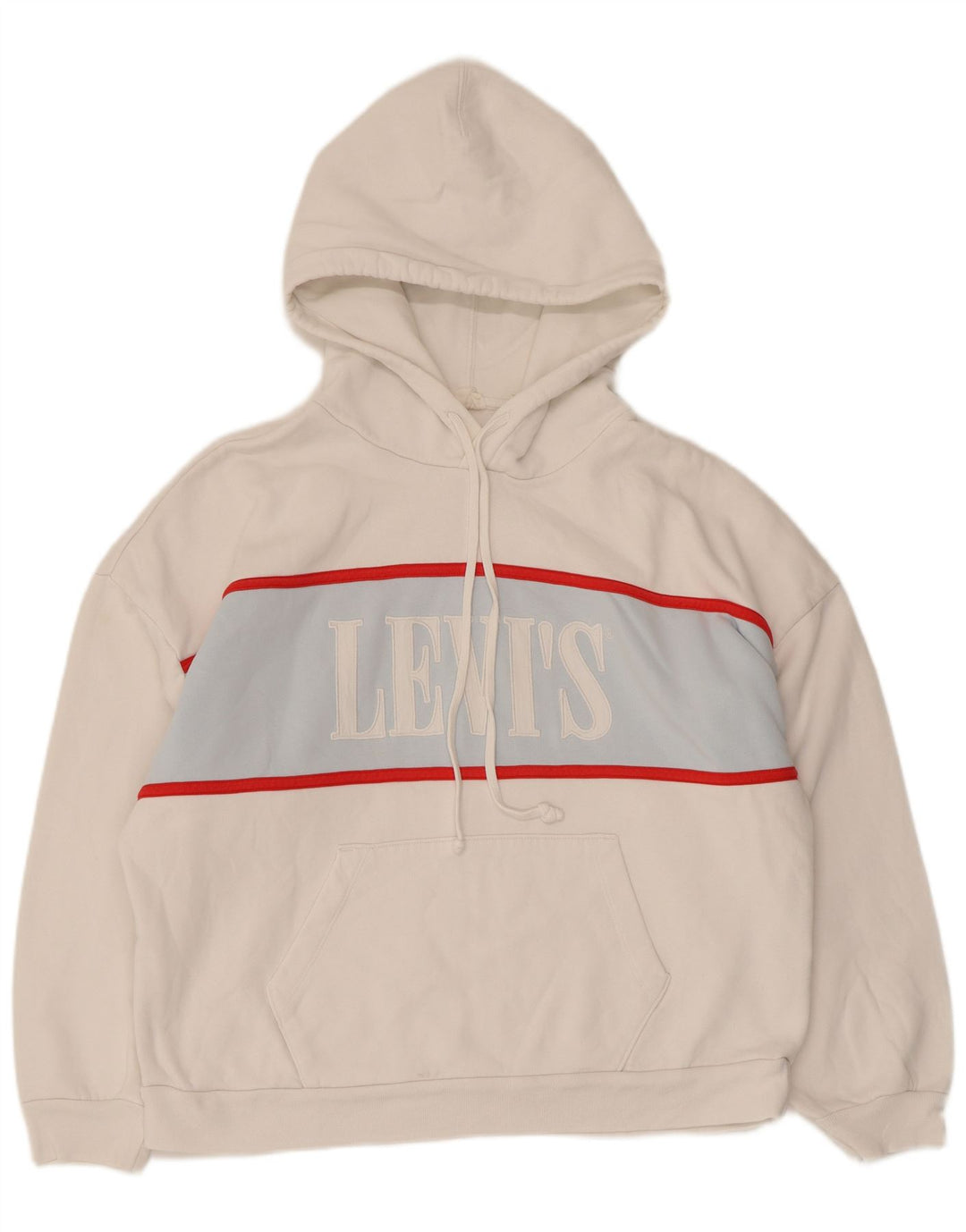 Levi's Grafisk Oversized Hoodie Jumper UK 10 Small White Colourblock