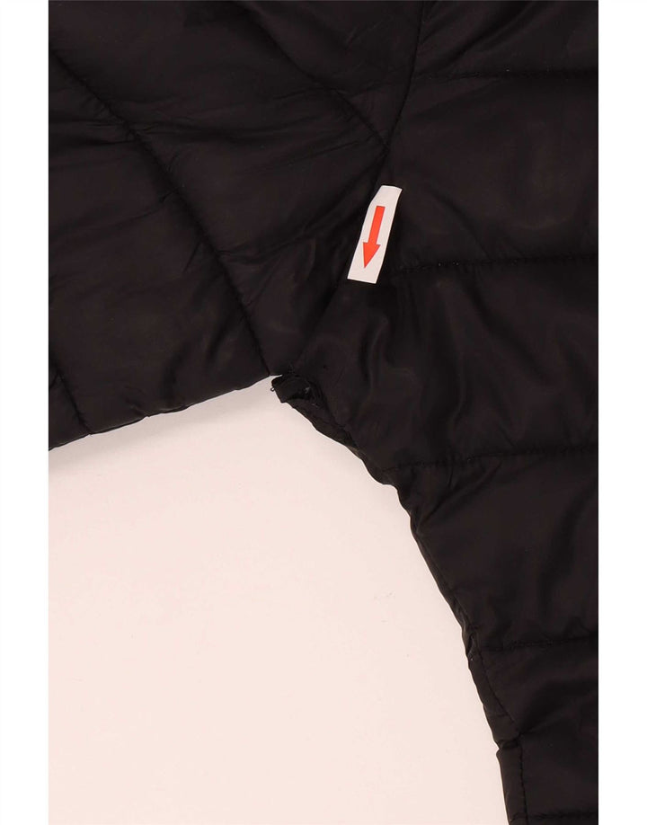 Superdry Polstret frakke med hætte til kvinder UK 14 Medium Sort Nylon