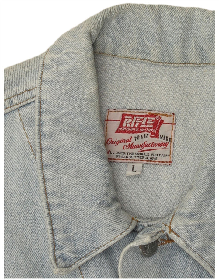 RIFLE Herre denimjakke UK 40 Large Blue Cotton